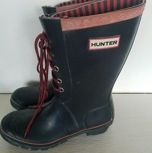 Hunter boots lace up black
